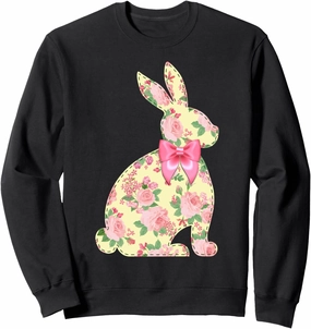 Cute Plaid Bunny Stitch Artwork Bow - Buffalo Check Rabbit Sweatshirt