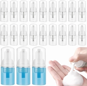 CYEAH 40 Pcs Empty Foam Pump Bottle, 1oz/30ml Travel Size Cosmetic Cream Pump Bottles, Portable Plastic Pump Soap Bottle, Small Dispenser Bottles for Shampoo Cleaning Lash Cosmetics Packaging