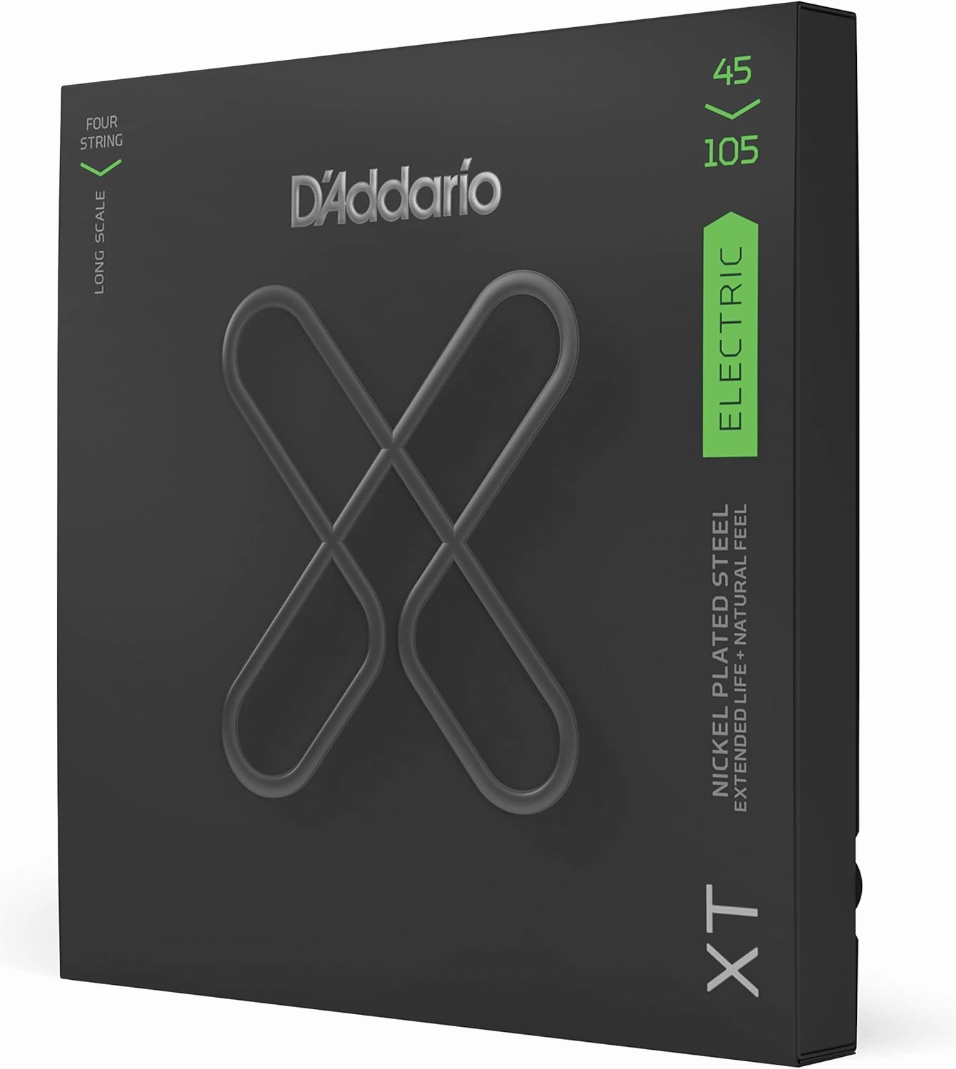 D'Addario XT Coated Bass Strings - Electric Bass Guitar Strings - 4-String, Lt. Top/Med. Bottom, 45-105