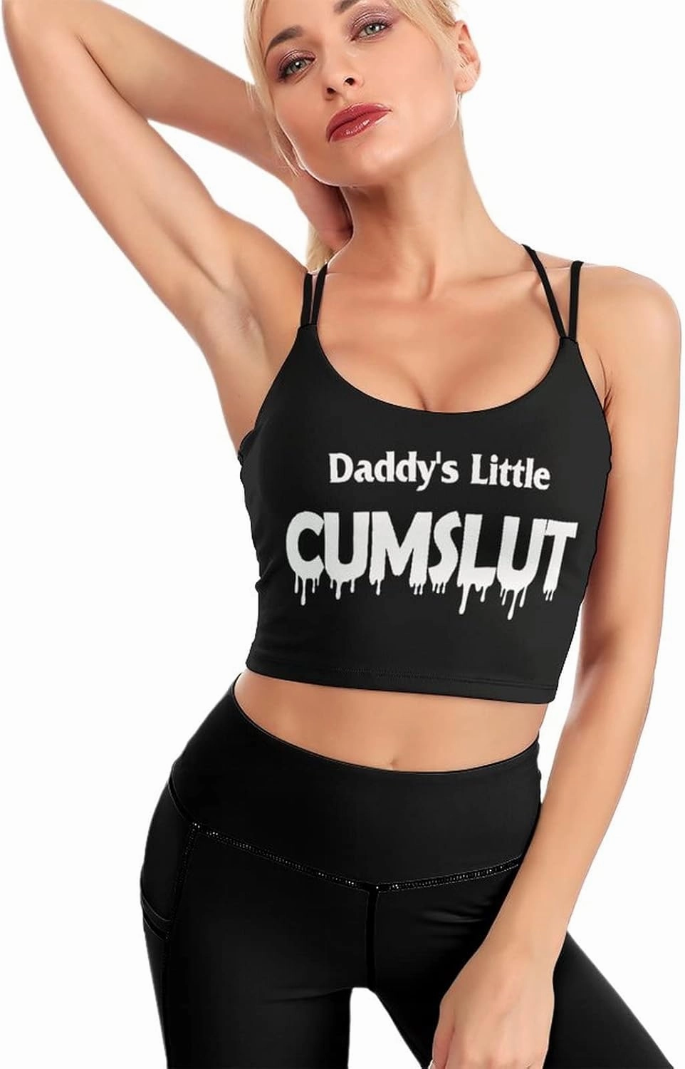 Daddys Lil Fuck Toy Sports Bras for Women Yoga Fitness, Padded Comfortable Sleeping Bra Funny Gifts for Wife Girlfriend