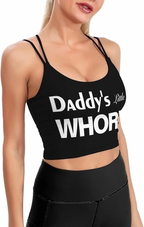 Daddys Lil Fuck Toy Sports Bras for Women Yoga Fitness, Padded Comfortable Sleeping Bra Funny Gifts for Wife Girlfriend