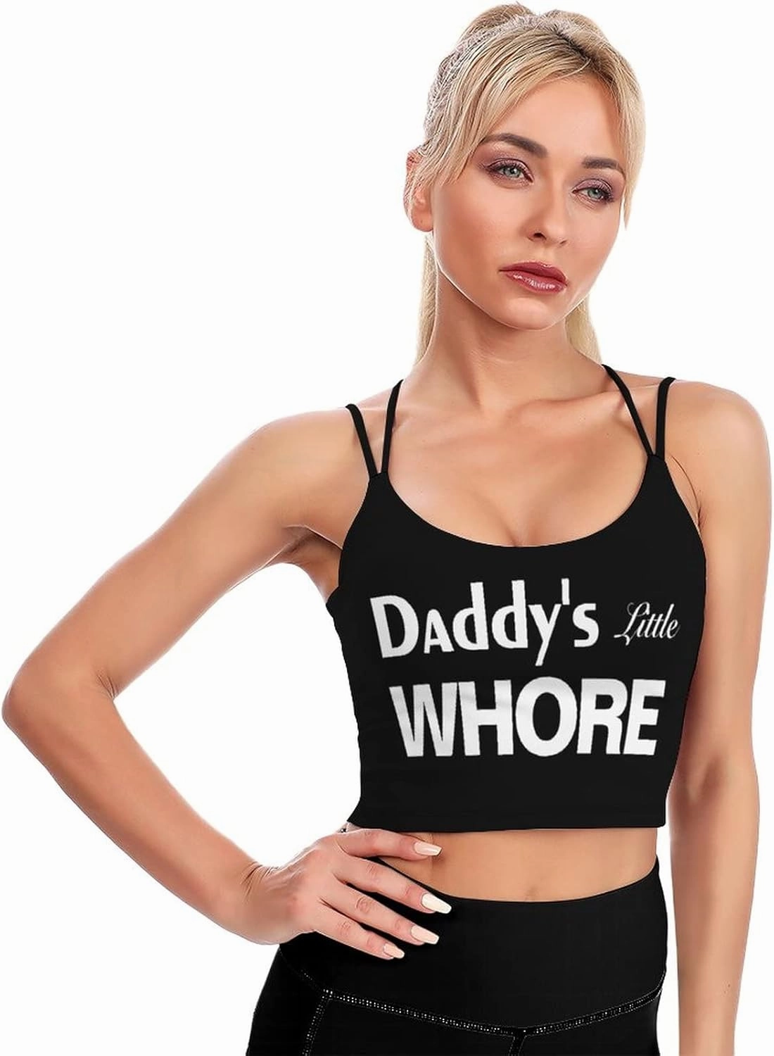 Daddys Lil Fuck Toy Sports Bras for Women Yoga Fitness, Padded Comfortable Sleeping Bra Funny Gifts for Wife Girlfriend