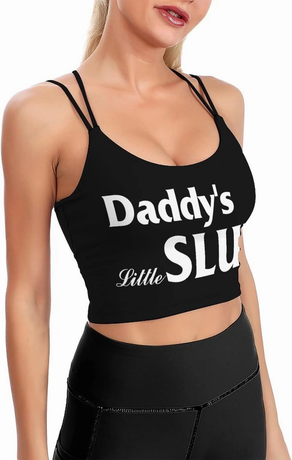 Daddys Lil Fuck Toy Sports Bras for Women Yoga Fitness, Padded Comfortable Sleeping Bra Funny Gifts for Wife Girlfriend
