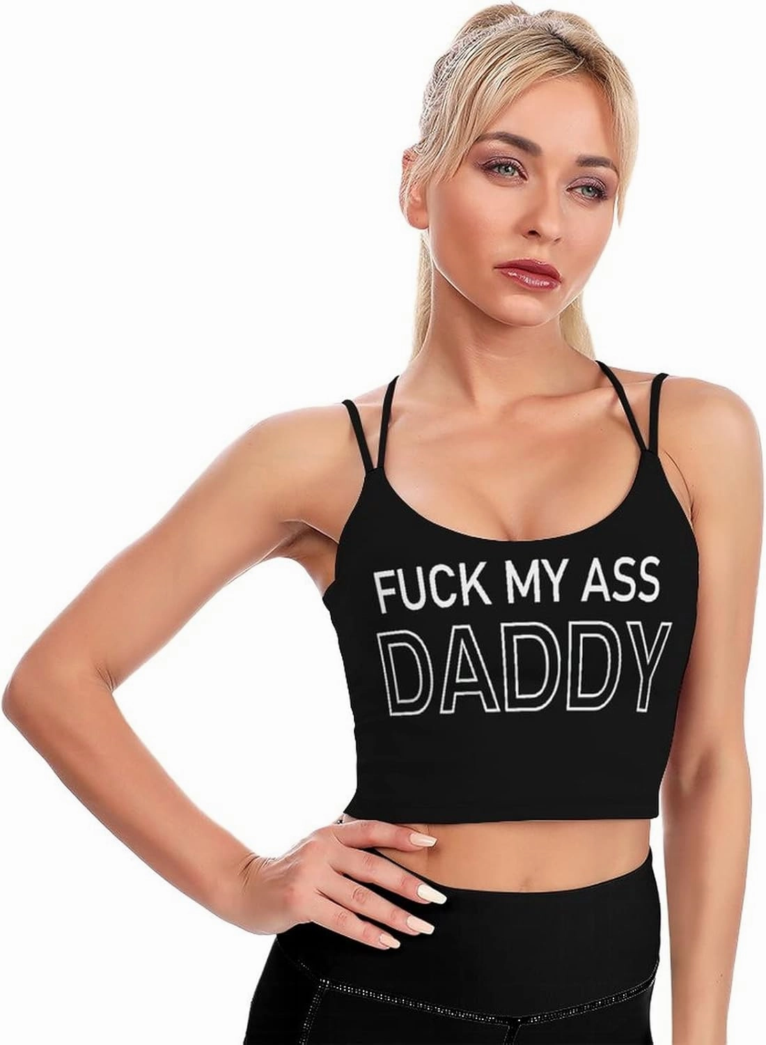 Daddys Lil Fuck Toy Sports Bras for Women Yoga Fitness, Padded Comfortable Sleeping Bra Funny Gifts for Wife Girlfriend