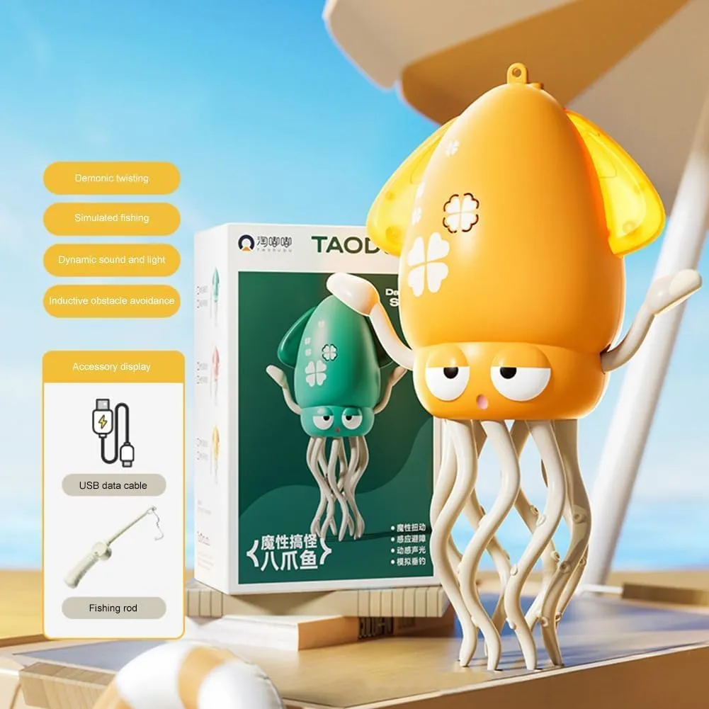 Dancing Octopus Toy, Smart Tentacle Explorer, 2025 New Electric Auto Avoid Crawling Octopus with Led,Electric Automatic Obstacle Avoidance Octopus (Pink)
