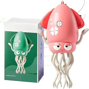Dancing Octopus Toy, Smart Tentacle Explorer, 2025 New Electric Auto Avoid Crawling Octopus with Led,Electric Automatic Obstacle Avoidance Octopus (Pink)