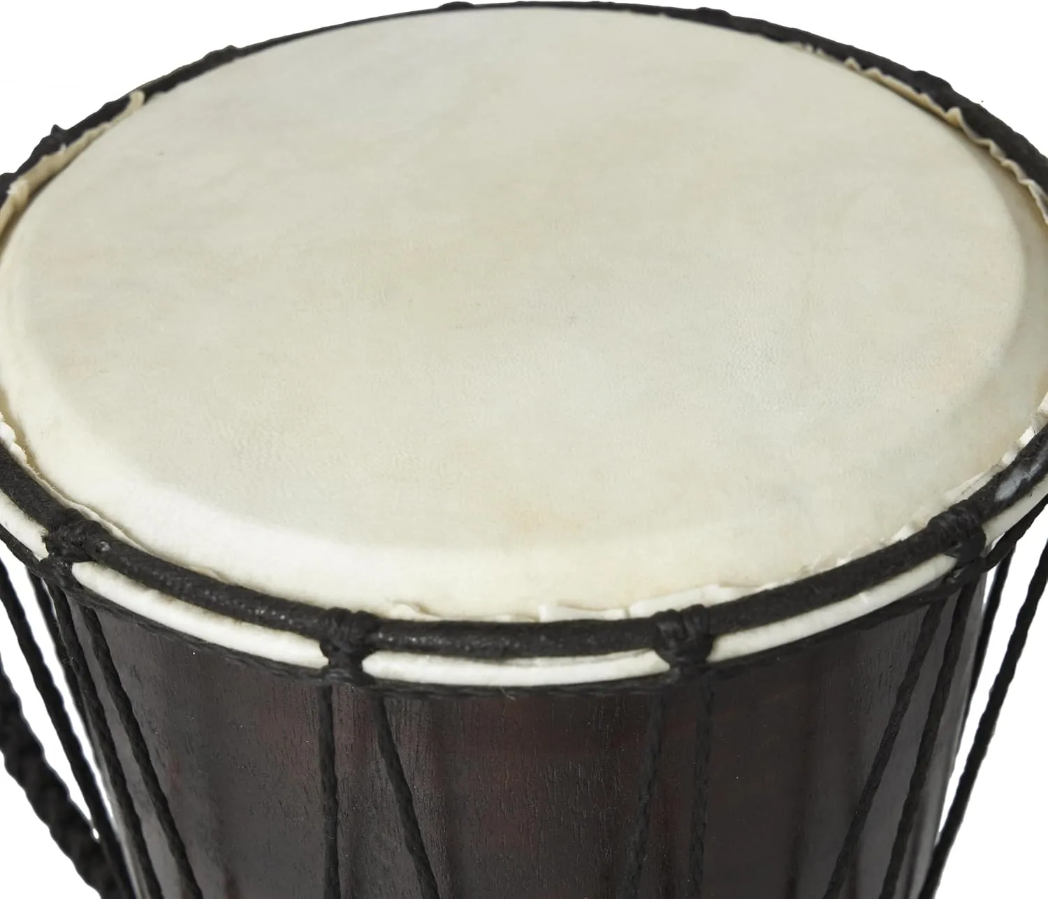Deco 79 Wood Drum Handmade Decorative Sculpture Djembe Home Decor Statue with Rope Accents, Accent Figurine 9" x 10" x 16", Brown