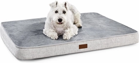 Deconovo Orthopedic Dog Bed with Anti-Slip Mat Design Removable Washable Cover Foam Pet Bed Mat, Pet Sleeping Mattress for Large, Medium, Small Dogs, 44x32x3 Inch, Light Grey