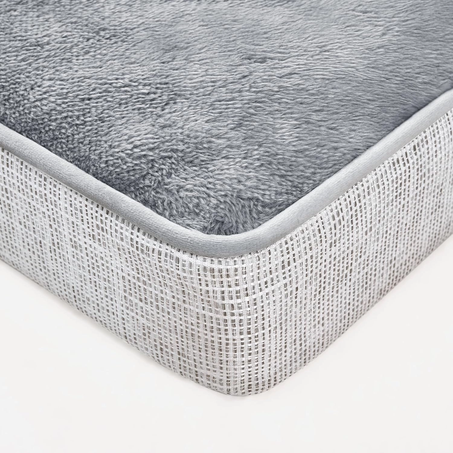 Deconovo Orthopedic Dog Bed with Anti-Slip Mat Design Removable Washable Cover Foam Pet Bed Mat, Pet Sleeping Mattress for Large, Medium, Small Dogs, 44x32x3 Inch, Light Grey