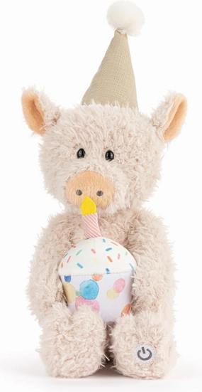 DEMDACO Singing Mechanical Piggy Wigg, 12.5 x 8.5 Inch, Polyester, Musical, Soft Cuddly, Toy, Stuffed Plush Animal, Pink, Plays Hammy Birthday to You