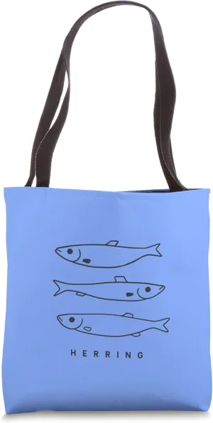 Design for fishing and fish lovers. Minimal herring. Tote Bag