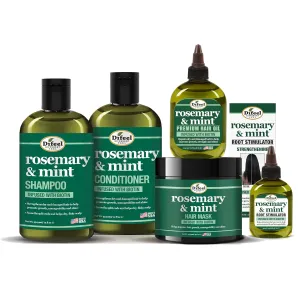 Difeel Rosemary & Mint Biotin Haircare Collection - Shampoo  Conditioner   Hair Mask (12oz Each), 2.5oz Root Stimulator & 7.1oz Oil