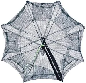 Dilwe Fishing Net, Fishing Landing Net Portable Folding Cage Trap Casting for Crab Shrimp Crawfish 8 Holes 6 Holes(8 Holes)