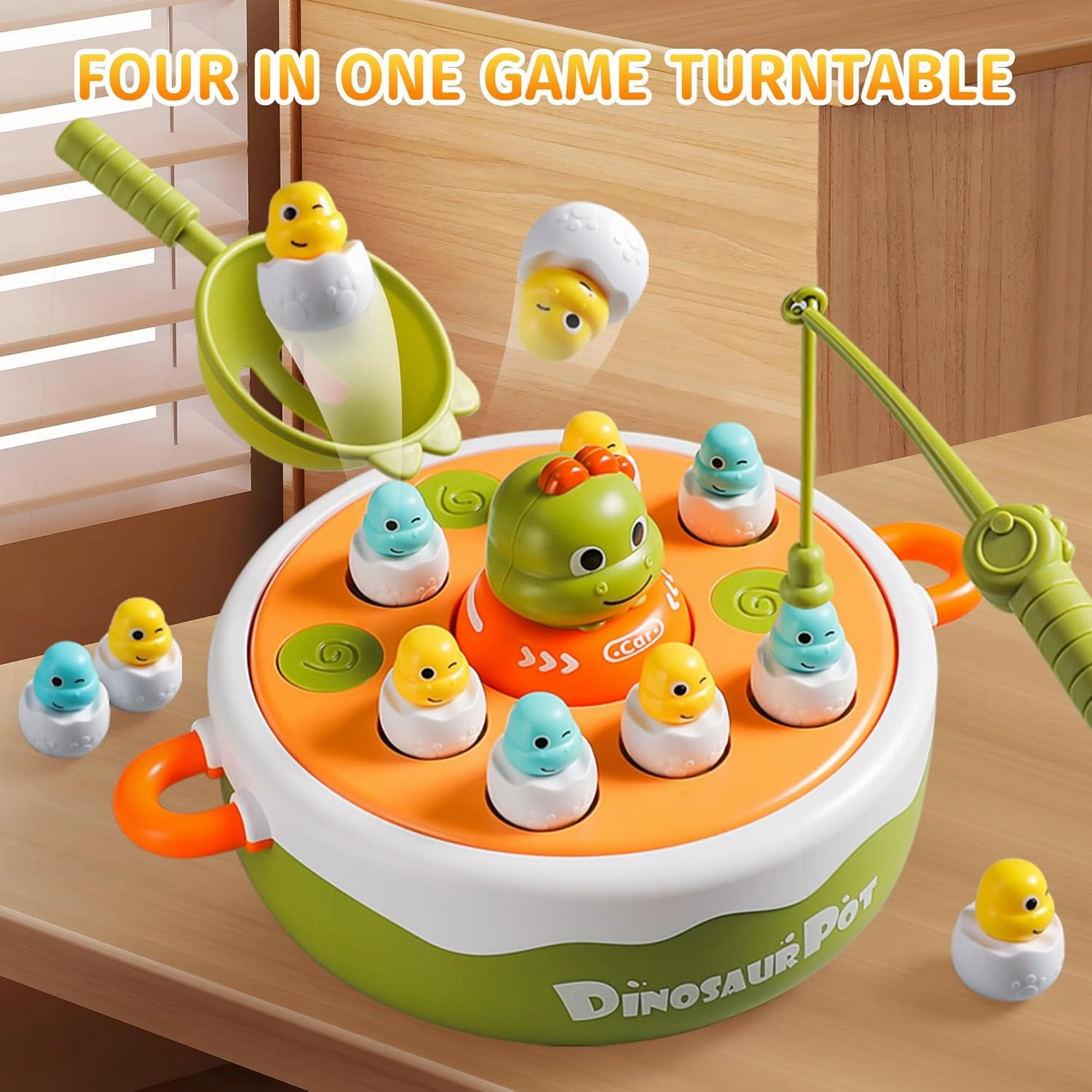 Dinosaur Rotating Board Game | Family Game Toys | Music Rotating Board Game | Birthday Gifts for Boys and Girls Aged 6-8 | Toys for 3-6 Years Old |