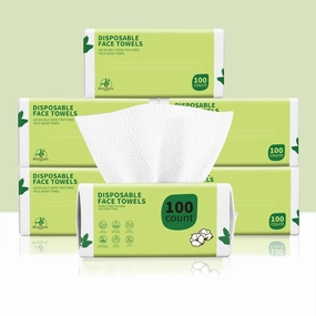 Disposable Face Towels 600 Count, Biodegradable Ultra Soft & Thick Facial Towels for Sensitive Skin, Lint-Free Makeup Remover Dry Wipes, Multi-Purpose Cleansing Towelettes for Face Wipes, Skincare