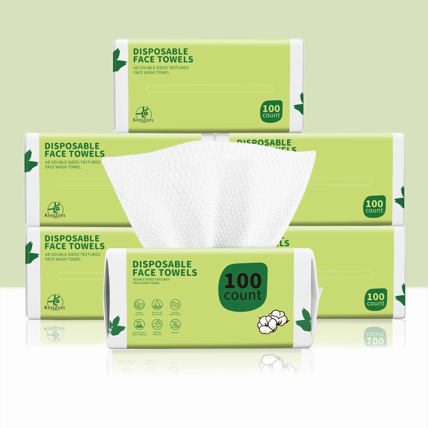 Disposable Face Towels 600 Count, Biodegradable Ultra Soft & Thick Facial Towels for Sensitive Skin, Lint-Free Makeup Remover Dry Wipes, Multi-Purpose Cleansing Towelettes for Face Wipes, Skincare