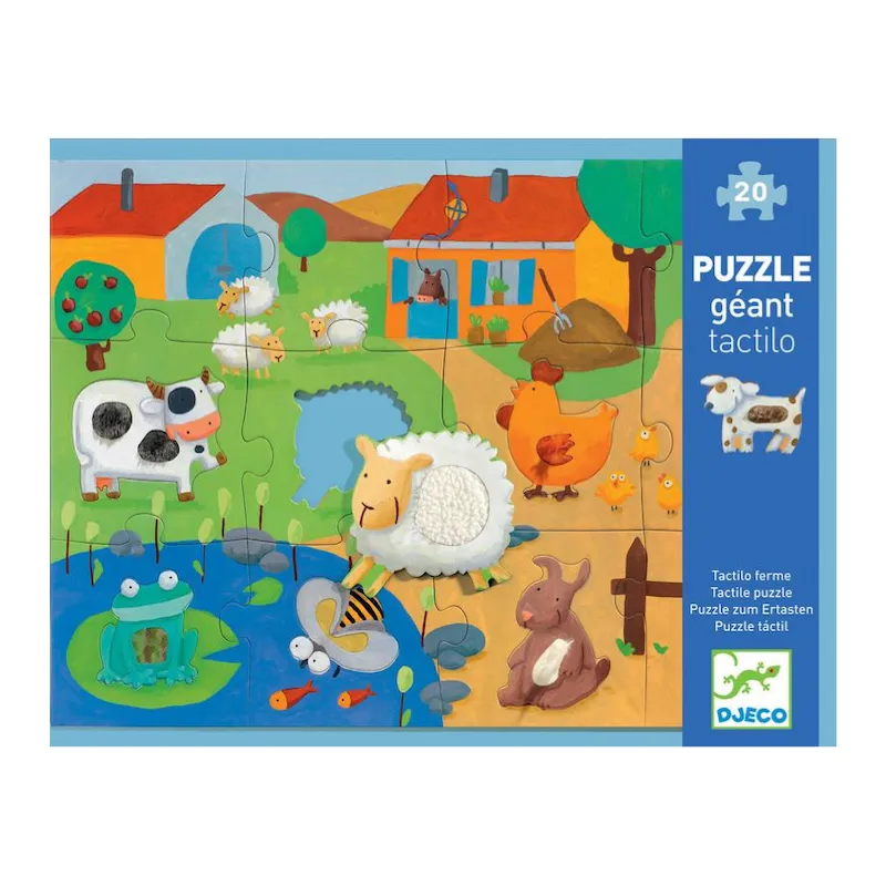 Djeco Puzzle - Tactile Farm 20 piece