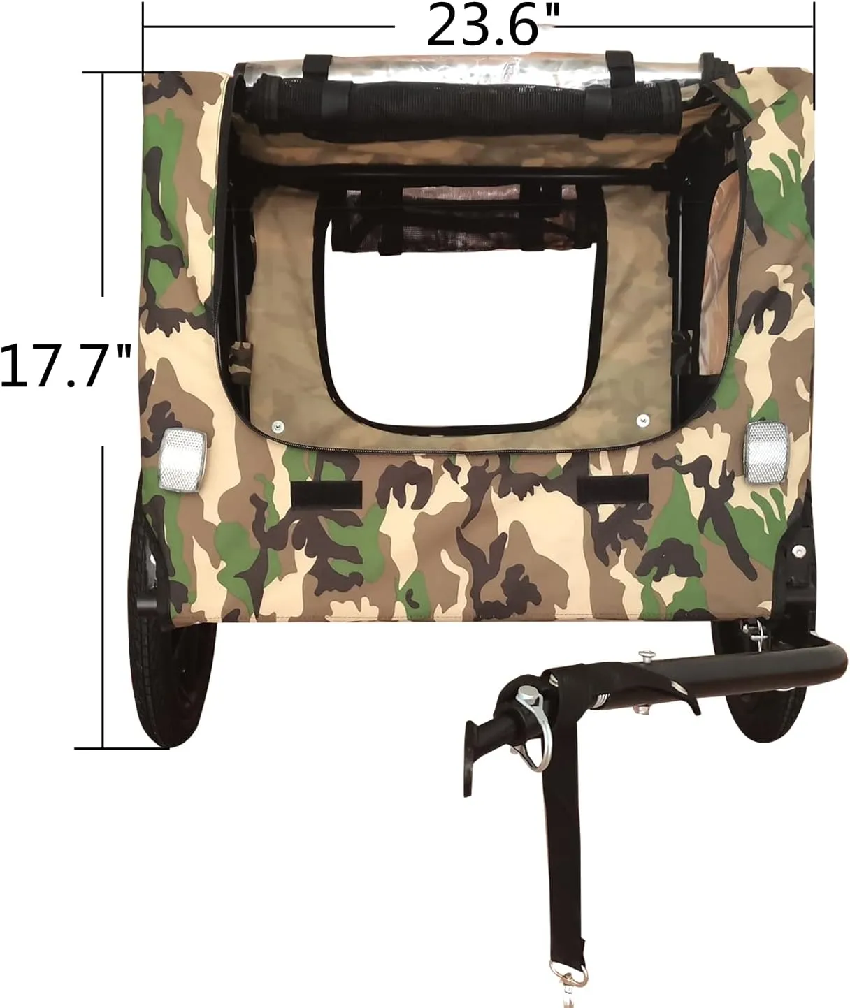 Dog Bike Trailer - 88LB Capacity Foldable Pet Carrier w/16 Wheels, Safety Leash & Weatherproof Canopy