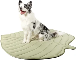 Dog Cooling Mat - Large Leaf Shaped, Washable, Non-Slip, Summer Pad for Dogs and Cats, Durable Cotton, Lightweight