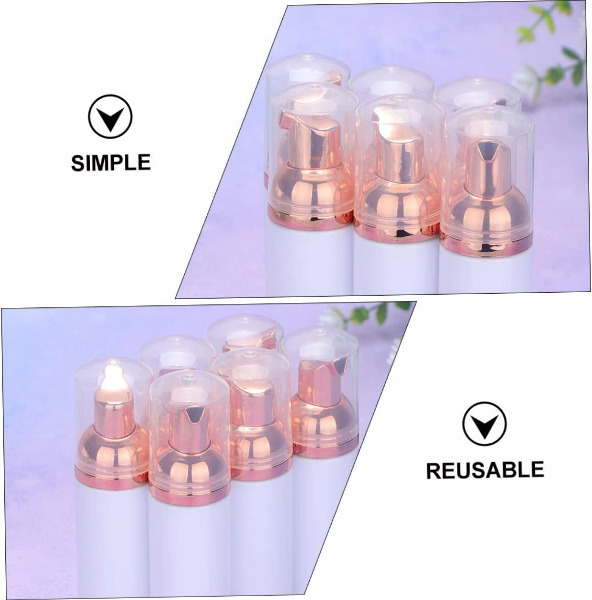 DOITOOL 30ml PET Plastic Foaming Dispenser Bottles 12 Bottle for Facial Travel Size Easy to Fill
