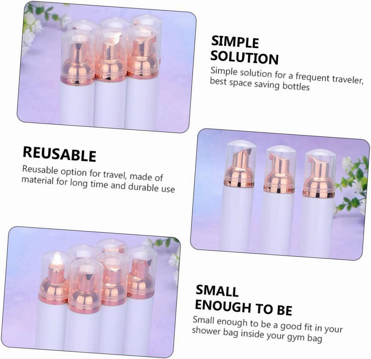 DOITOOL 30ml PET Plastic Foaming Dispenser Bottles 12 Bottle for Facial Travel Size Easy to Fill