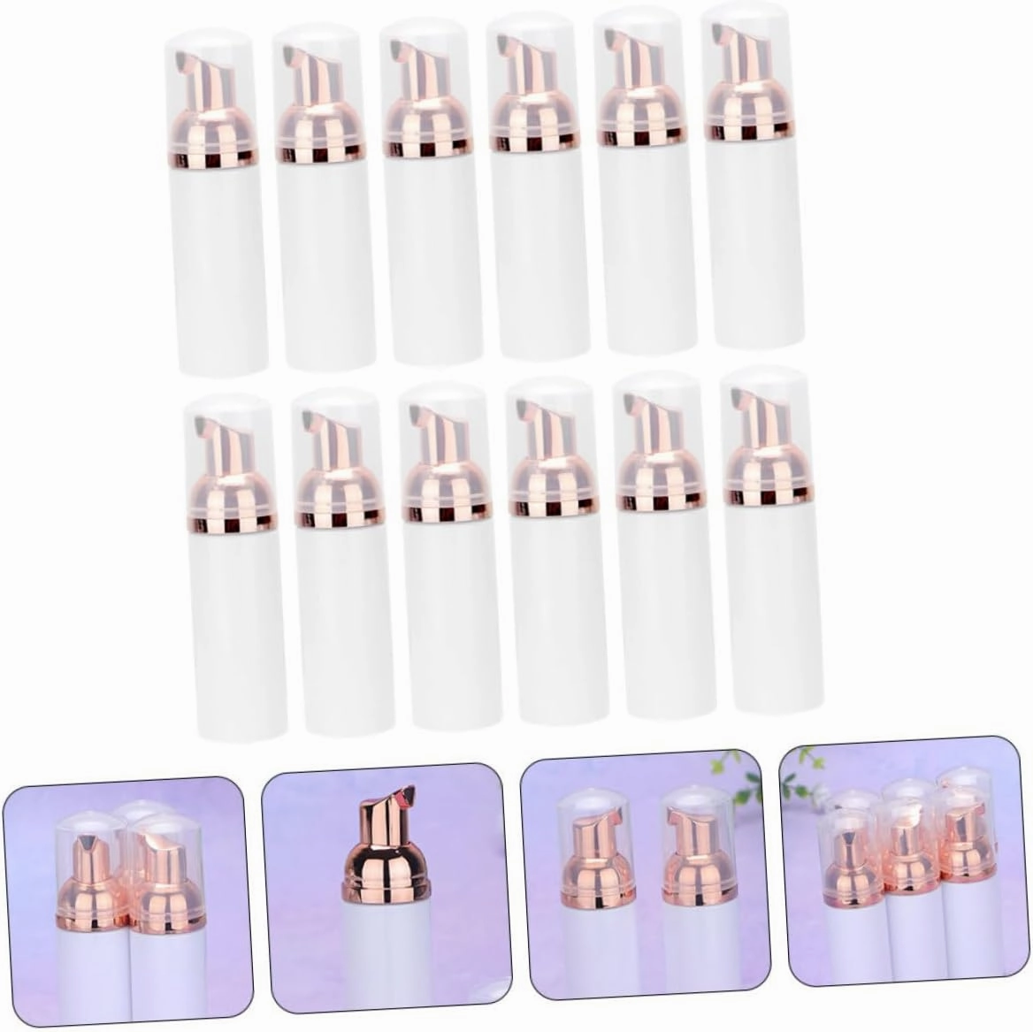 DOITOOL 30ml PET Plastic Foaming Dispenser Bottles 12 Bottle for Facial Travel Size Easy to Fill