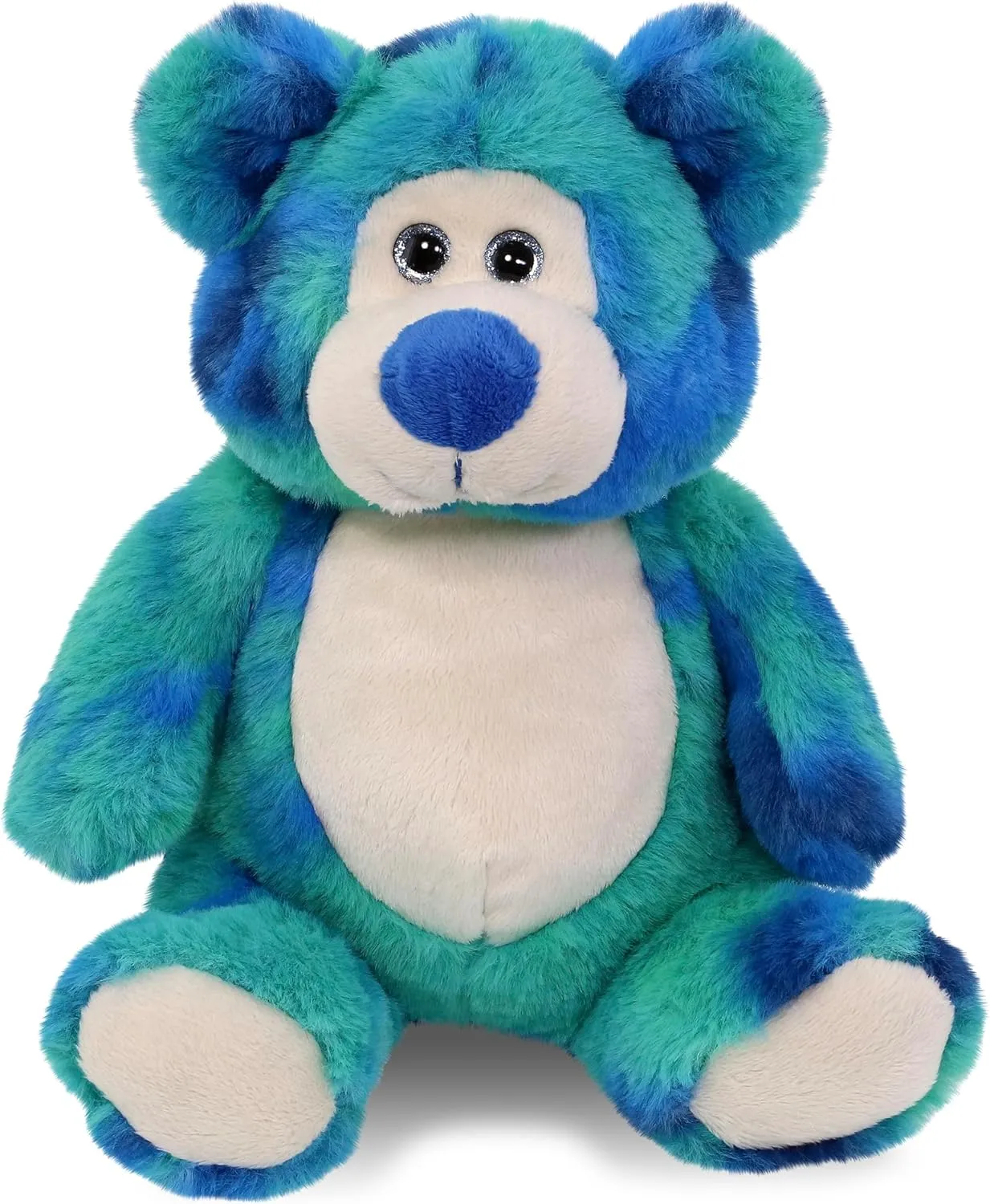 DolliBu Blue Tie-Dye Bear Plush - Super Soft Stuffed Animal, Cute Wild Animal Plush, Adorable Fluffy Stuffed Animal for Boys and Girls, Stuffed Animals Plush Gift for Babies, Kids, Adults - 9 Inches