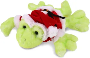 DolliBu Santa Gecko Stuffed Animal Plush Toy - Super Soft Gecko Dress Up with Red Santa Claus Outfit, Cute Lizard Gift, Perfect Holiday with Name Personalization - 13.5 Inches