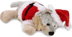 DolliBu Santa Wolf Stuffed Animal Plush Toy - Super Soft Wild Animal Dress Up with Red Santa Claus Outfit, Cute Wildlife Gift, Perfect Holiday 9 Inches