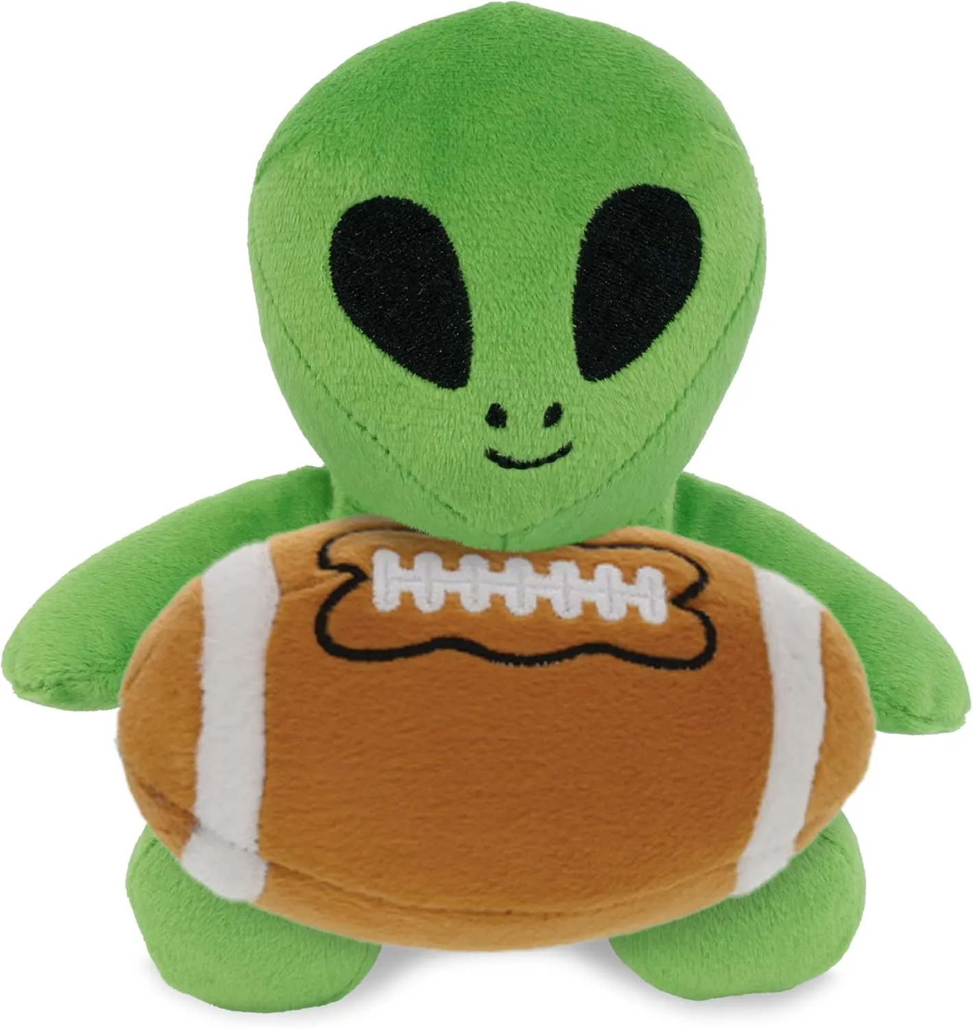 DolliBu Space Alien Stuffed Toy with Football Plush - Soft Huggable Alien, Adorable Playtime Plush Toy, Cute Space Creature Gift, Plush Doll Toy for Kids and Adults with Name Personalization - 6 Inch