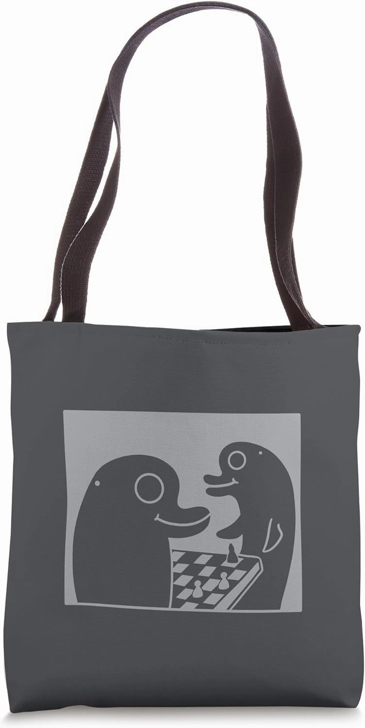 Dolphins have a chase game, minimalist, naive art style Tote Bag