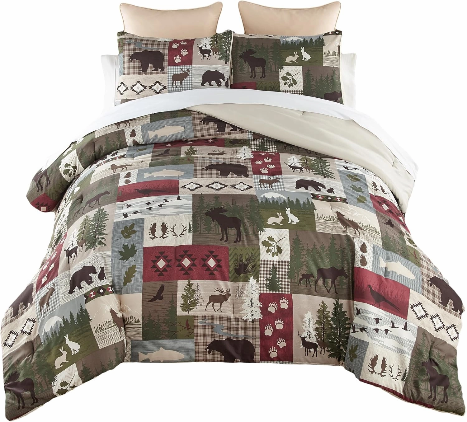 Donna Sharp Montana Forest Comforter Bedding Set - 3-Piece King Size Reversible Comforter Set - Includes 1 Plush Comforter and 2 Pillowcases - Machine Washable