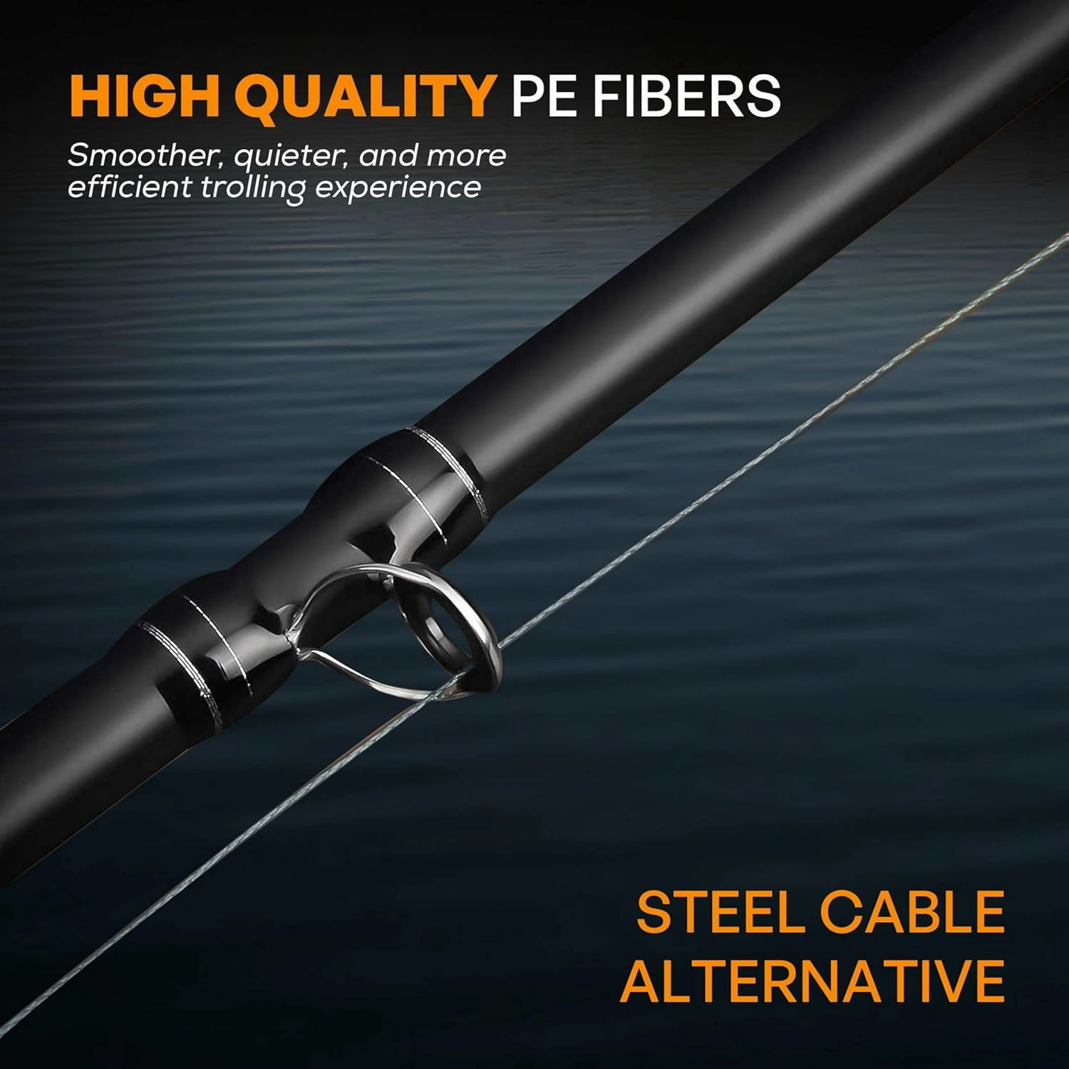 Downrigger Braid - USA Made - Rust-Free Deep Sea Fishing Line, Reduces Blow-Back, No Kink High-Performance Braided Cable Alternative