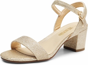 DREAM PAIRS Women's Low Heels Block Open Toe Ankle Strap Classic Short Chunky Sandals with Buckle for Daily Work Wedding Party