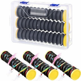 Dreyoo 3 Pcs Fishing Line Storage Organizer, Leader Holder with 12 Slots to Keep Your Lines Tangle Free, Spooler Winder, and Hook Keeper with Rigging Spools