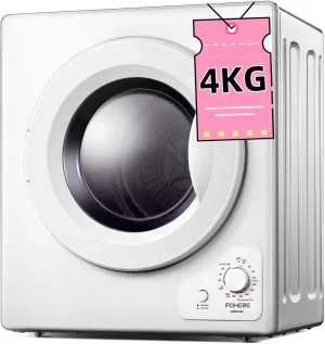 Dryer, 2.9 cu.ft Clothes Dryers, 1400W FOHERE Vented Tumble Dryer with Sensor, 5 Auto Drying Mode, with Exhaust Duct & Stainless Steel Tub, for Apartment, Home, Dorm-110V, White