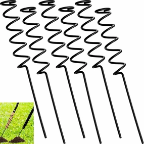 Dunzy Spiral Fishing Rod Holders Heavy Duty 1.57 Inch Diameter Metal Bank Pole Stand Spiral Rod Holder Insert Ground Rest Stand for Fishing on Lakes and Streams