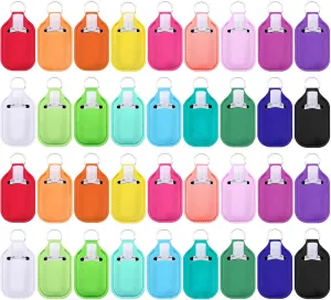 Duufin 72 Pieces Hand Sanitizer Holders Empty Travel Bottles Set Clear Refillable Bottles and Hand Sanitizer Keychain Holder