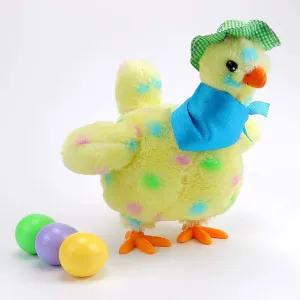 Easter Egg Laying Chicken Toy with Eggs, Easter Egg Dropping Hen Dancing& Singing Chicken Plush Interactive Stuffed Animals for Easter Holiday Toddler Easter Gifts