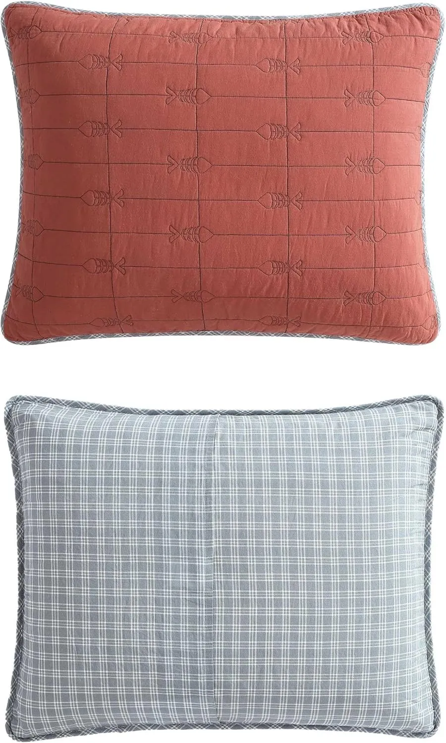 Eddie Bauer - King Quilt Set, Soft Reversible Bedding with Matching Shams, Fishing Inspired Home Decor (Troutdale Orange, King)