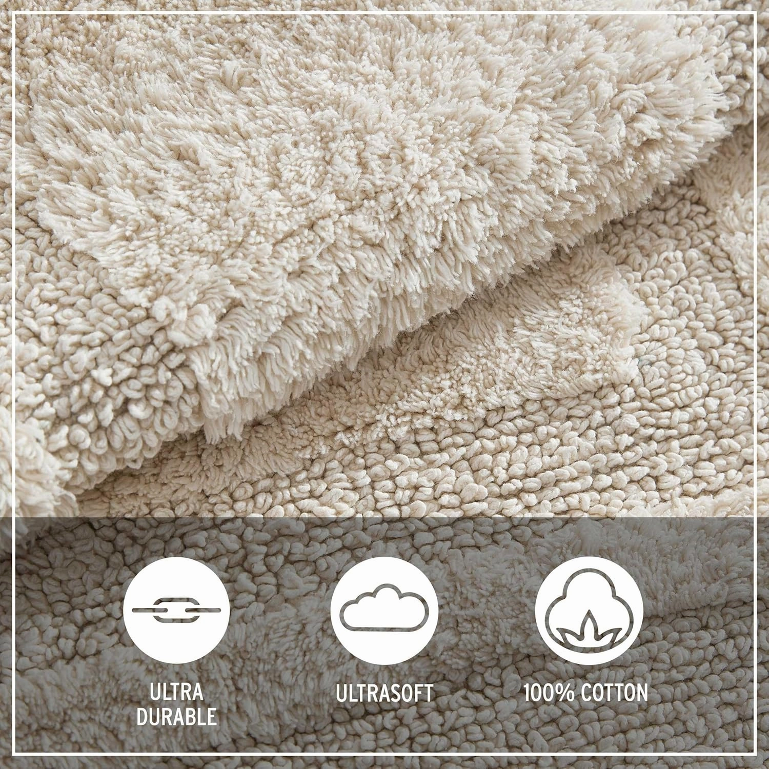 Eddie Bauer - Bath Rug, Soft Plush Tufted with Skid-Resistant Backing, Quick Dry & Super Absorbent (Logan Beige, 24" x 40")