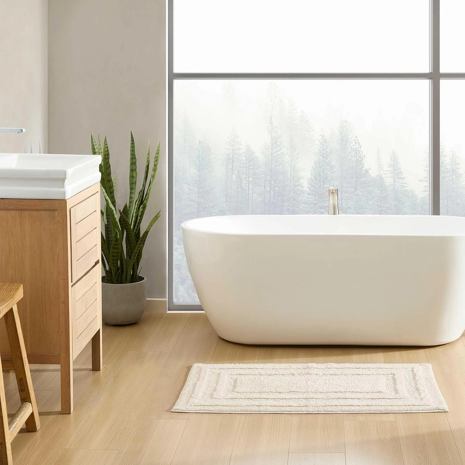Eddie Bauer - Bath Rug, Soft Plush Tufted with Skid-Resistant Backing, Quick Dry & Super Absorbent (Logan Beige, 24" x 40")