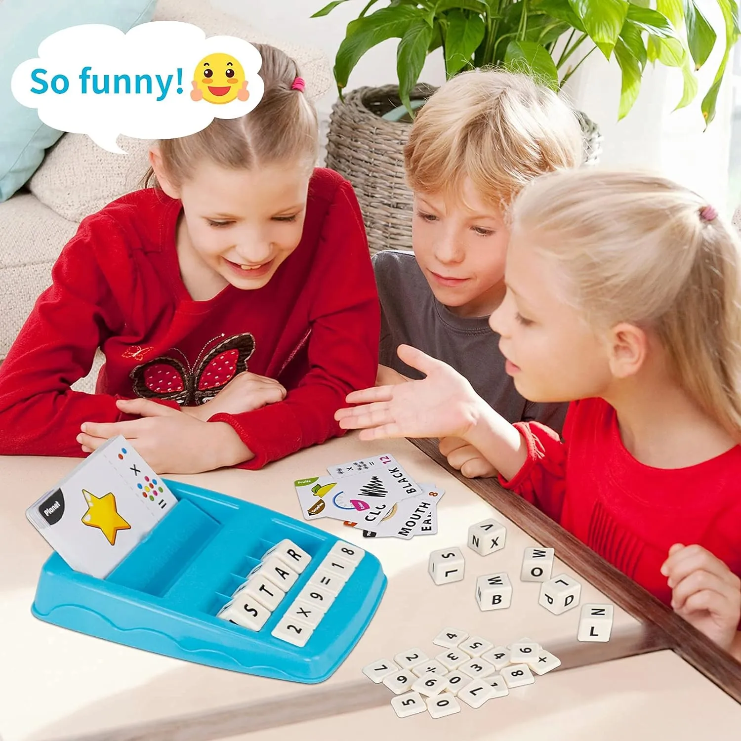 Educational Toys for Kids Ages 3-8,Learning Games for Kids 3-8, Matching Letter Spelling Math Game Flash Cards, Prescool Birthday Party Gifts for 3-8 Year Olds Boys Girls Light Blue