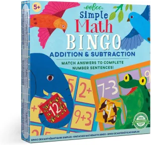 eeBoo: Simple Math Bingo Game, Addition & Subtraction, Match Answers to Complete Number Sentences, 54 Tiles Included, for Ages 5 and up