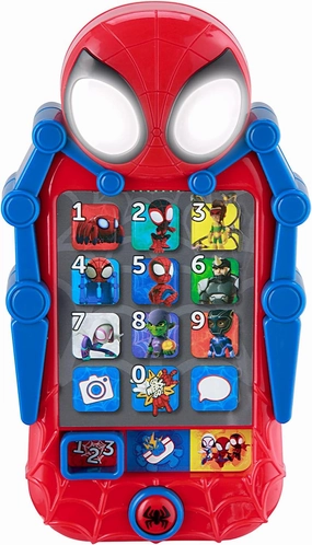 eKids Spidey and His Amazing Friends Toy Phone with Built-in Games and Sound Effects for Kids Aged 3 and Up