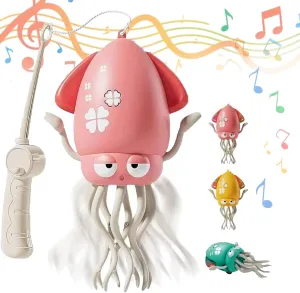 Electric Crawling Octopus Toy, Magic Dancing Octopus Tummy Time Toy, Auto Avoid Obstacles, 8-Leg Wiggly Robotic LED Light up Dancing & Music, Interactive Fun (Pink)