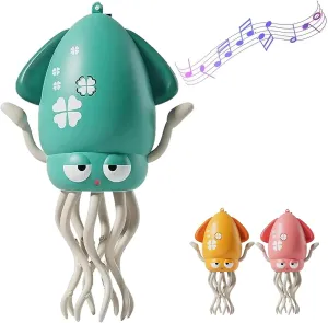 Electric Dancing Octopus Toy, Electric Crawling Squid Plaything with LED Lights & Music, Crawling Dancing Automatic Squid Avoidance Sensor Plaything, for Gifts, Indoor Fun(Green)