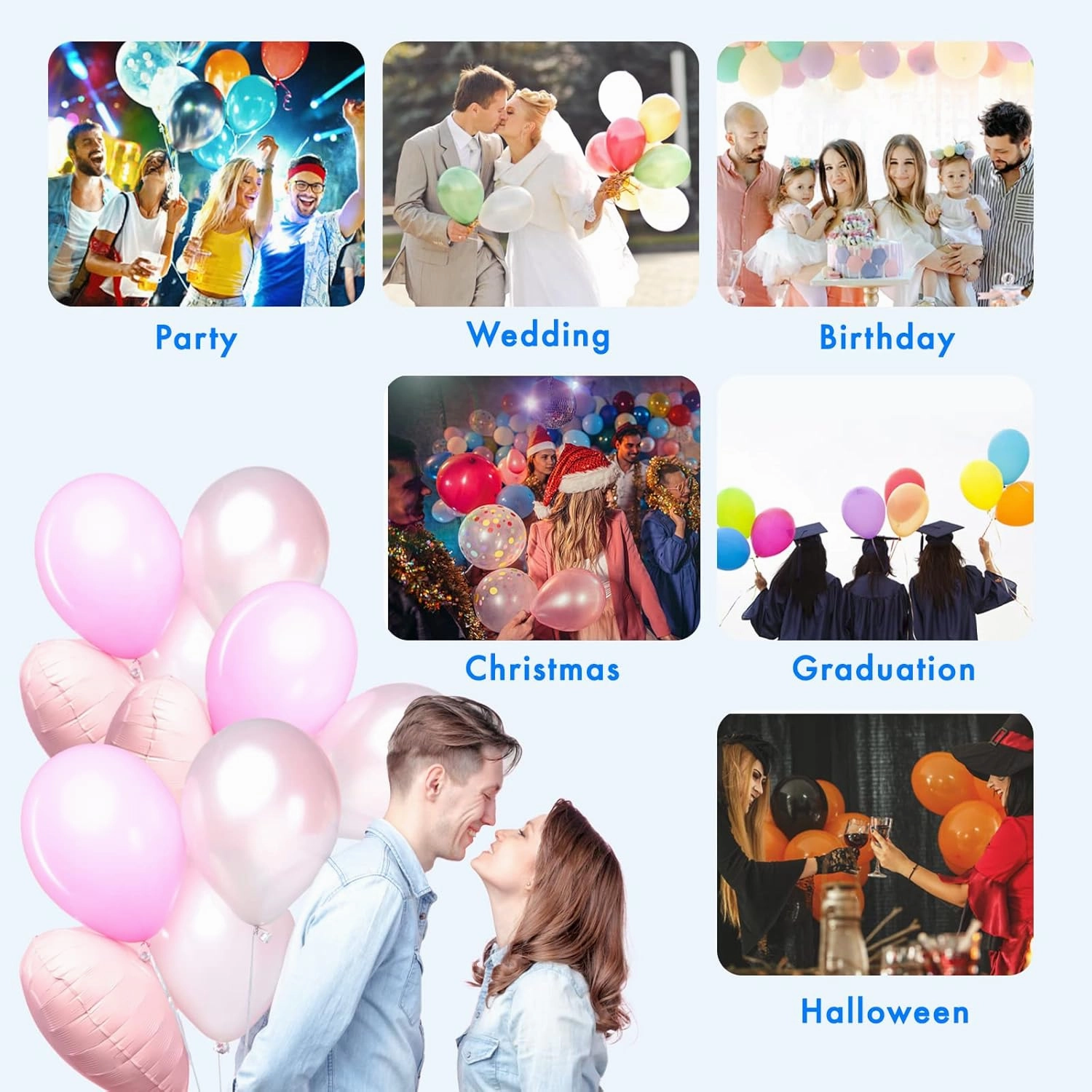 Electric Balloon Pump, Portable Dual Nozzle Electric Balloon Blower Pump, Electric Balloon Inflator for Decoration, Party Wedding Graduation (110V 600W) (White)