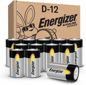 Energizer Alkaline Power D Batteries 12 Count (Pack of 1), Long-Lasting Alkaline Size D Batteries