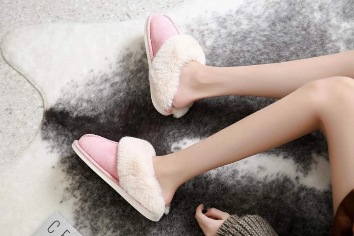 Epsion Womens Winter Warm Slipper Faux Fur Fluffy Slip-On House Slippers Suede Plush Lined/Anti-Skid Sole Indoor Outdoor